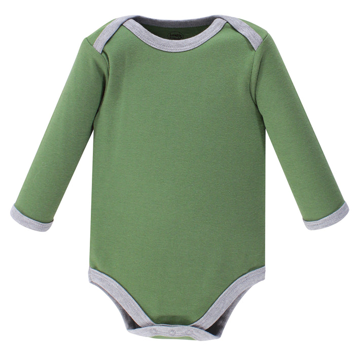 Luvable Friends Baby Boy Cotton Long-Sleeve Bodysuits 5-Pack, Frog