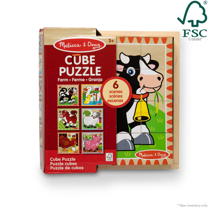 Melissa & Doug Farm Cube Puzzle-16 Pieces