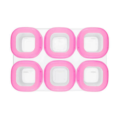 OXOTot 2 ounce Baby Blocks Food Storage Containers-Pink