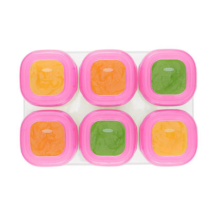 OXOTot 2 ounce Baby Blocks Food Storage Containers-Pink
