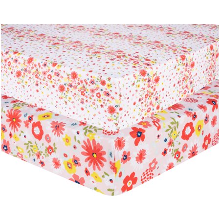 Sammy & Lou Floral Microfiber Crib Fitted Sheets