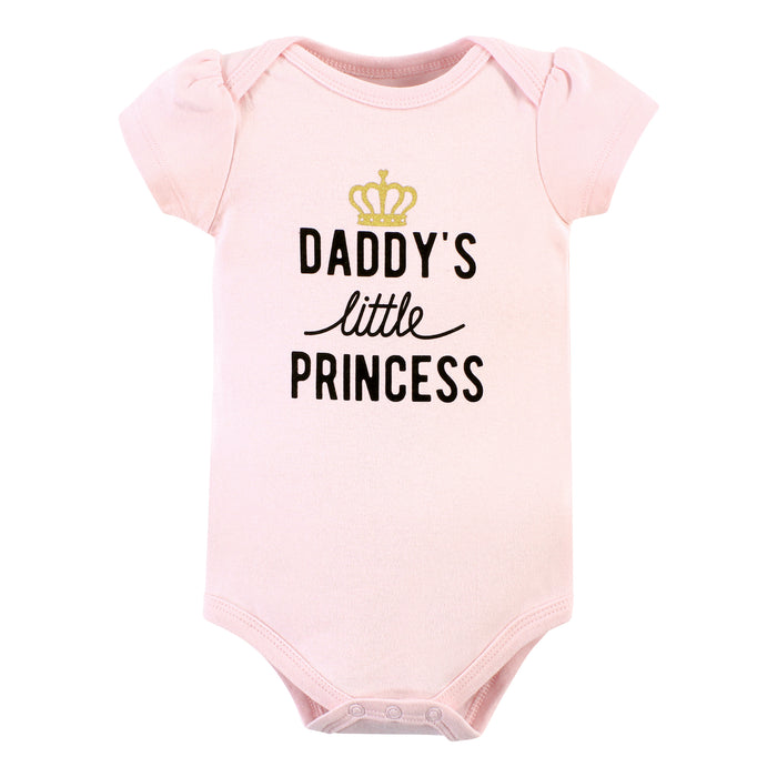 Hudson Baby Cotton Bodysuits, Daddys Little Princess 5 Pack