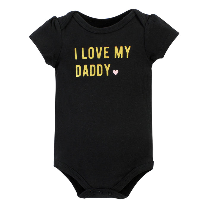 Hudson Baby Cotton Bodysuits, Daddys Little Princess 5 Pack
