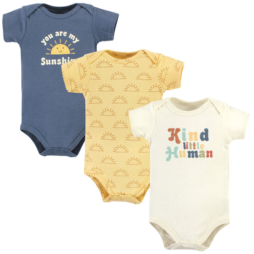 Hudson Baby 3-Pack Cotton Bodysuits, Kind Human