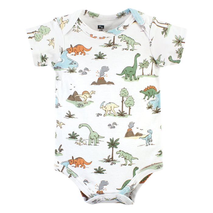 Hudson Baby Cotton Bodysuits, Dinosaur Adventures 3-Pack