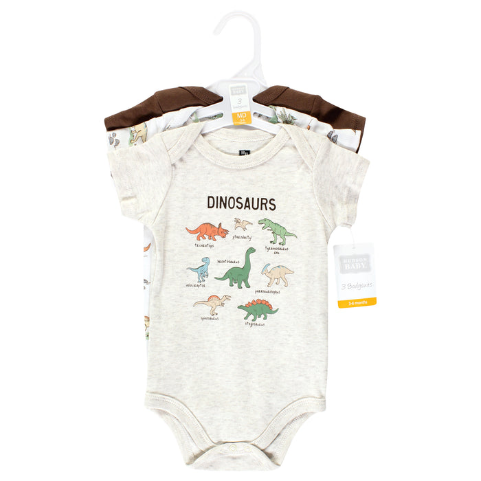 Hudson Baby Cotton Bodysuits, Dinosaur Adventures 3-Pack