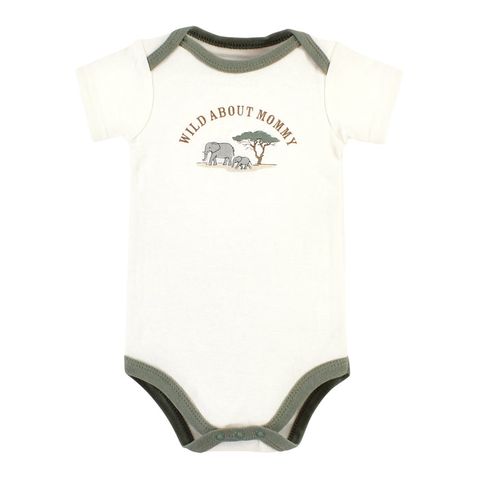 Hudson Baby 3-Pack Cotton Bodysuits, Going On Safari