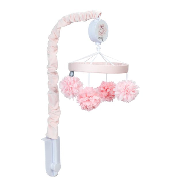 Lambs & Ivy Signature Botanical Baby Pink Floral Musical Baby Crib Mobile