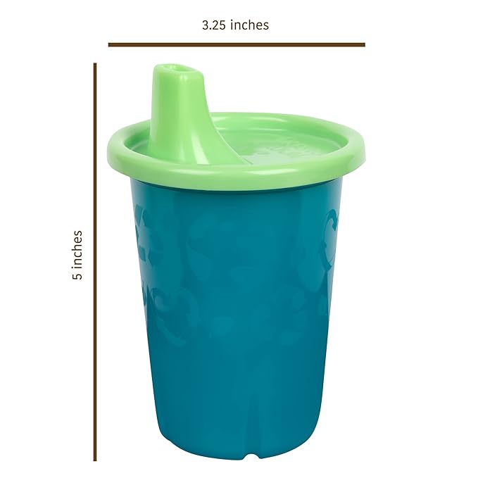 The First Years GreenGrown Reusable Spill-Proof Sippy Cups, Blue/Green