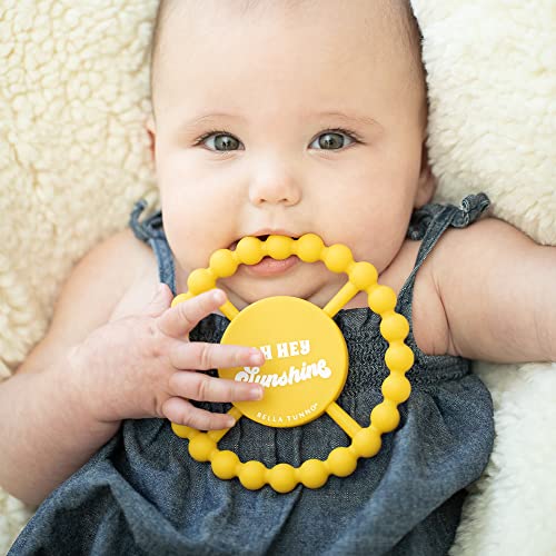 Bella Tunno Happy Teether – Soft & Easy Grip Baby Silicone Teether Ring, Hello Sunshine