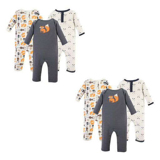 Hudson Baby Infant Boy Cotton Coveralls, Forest 6-Piece