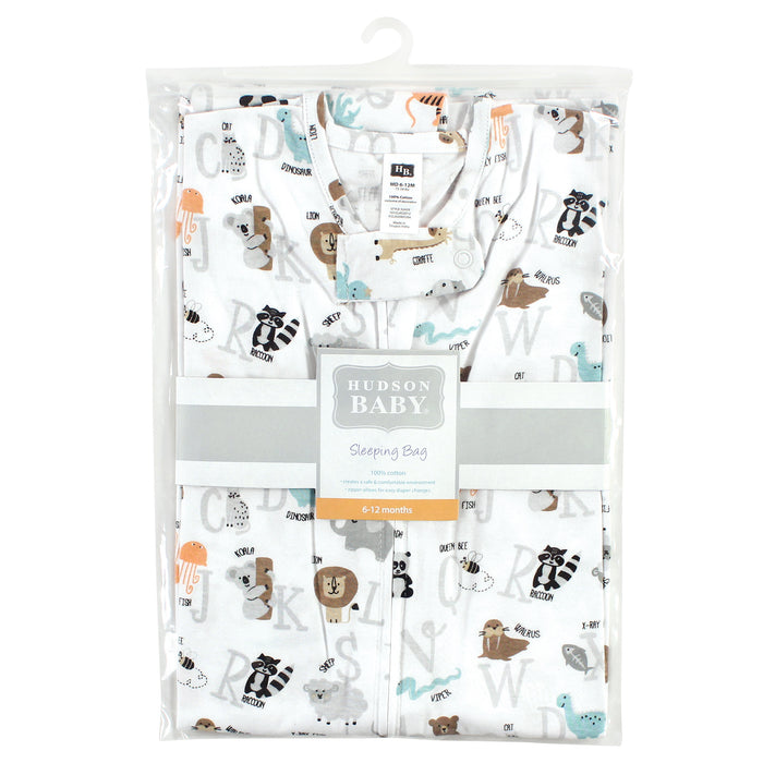 Hudson Baby Cotton Sleeveless Wearable Blanket, Alphabet Animals