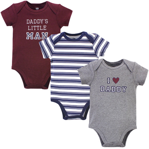 Hudson Baby Infant Boy Cotton Bodysuits 3 Pack, Boy Daddy