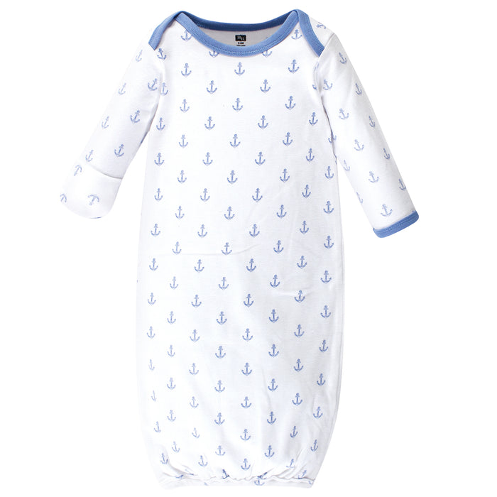 Hudson Baby Infant Boy Cotton Gowns Blue Whales