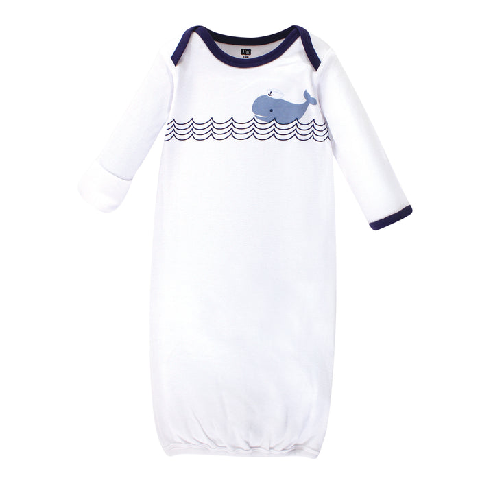 Hudson Baby Infant Boy Cotton Gowns, Sailor Whale