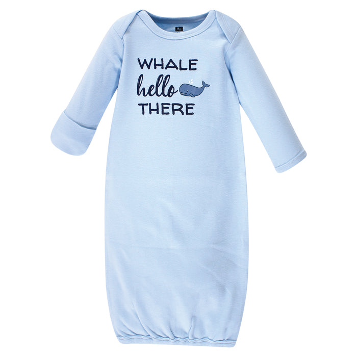 Hudson Baby Infant Boy Cotton Gowns, Sailor Whale