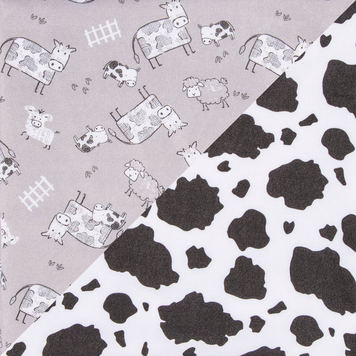 Sammy & Lou Cottage Cow 2-Pack Microfiber Fitted Crib Sheet Set