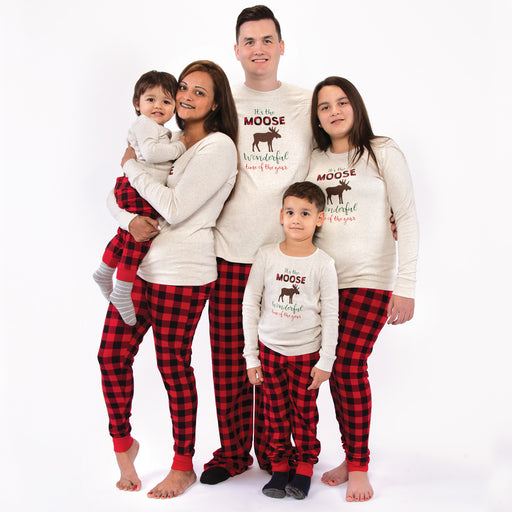 Hudson Baby Mens Gender Neutral Holiday Pajamas, Moose Wonderful Time