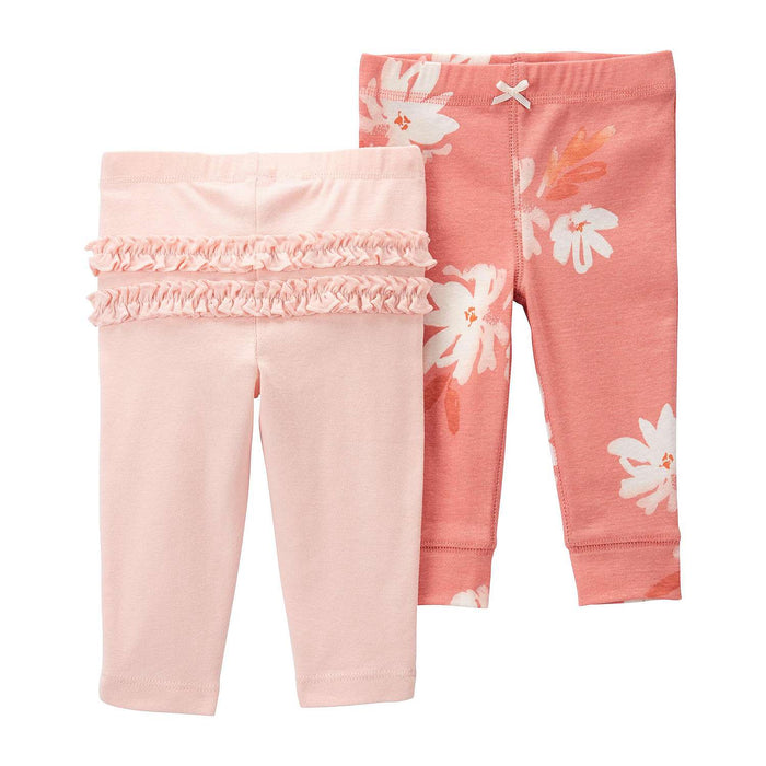 Carter's Baby Girl 2-Pack Floral & Ruffled Pull-On Pants