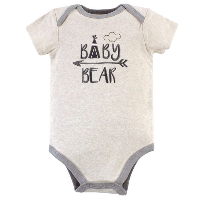 Luvable Friends Baby Boy Cotton Bodysuits 5-Pack, Bear