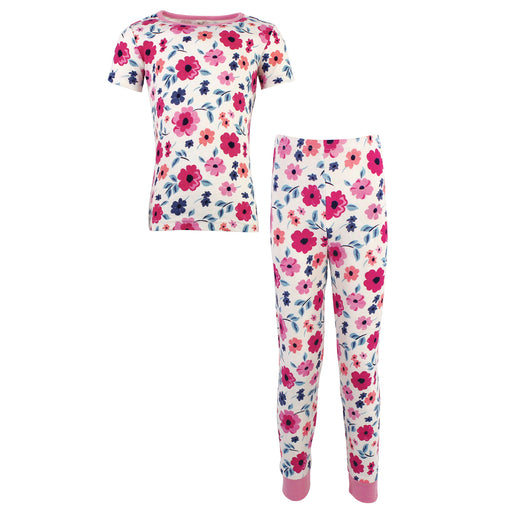 Touched by Nature Toddler and Kids Organic Cotton Tight-Fit Pajama Set, Garden Floral