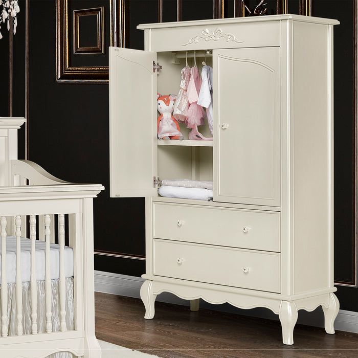 Evolur Aurora Armoire In Ivory Lace