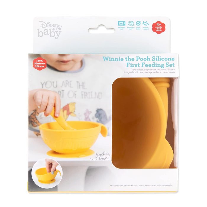 Disney Silicone First Feeding Set w/ Spoon: Winnie the Pooh