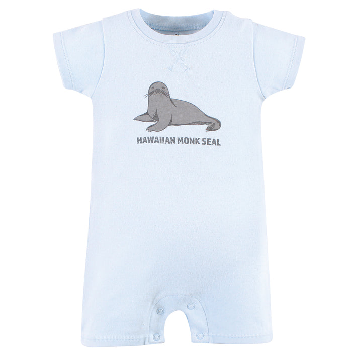 Touched by Nature Baby Organic Cotton Rompers, Endangered Seal