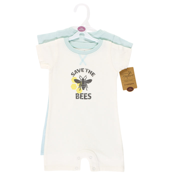Touched by Nature Baby Organic Cotton Rompers, Save The Bees