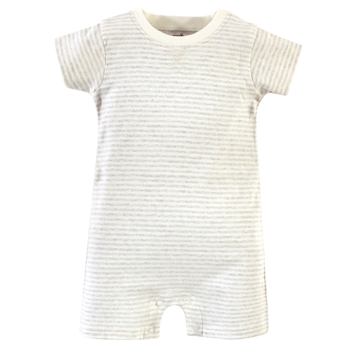 Touched by Nature Baby Boy Organic Cotton Rompers 3 Pack, Hedgehog