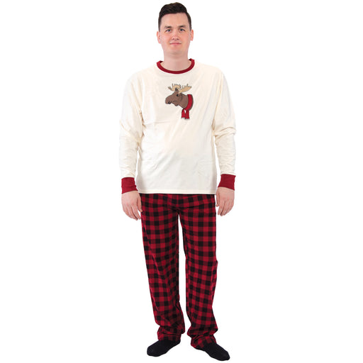 Touched by Nature Mens Holiday Pajamas, Moose