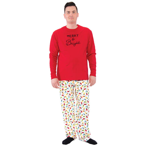 Touched by Nature Mens Gender Neutral Holiday Pajamas, Merry and Bright