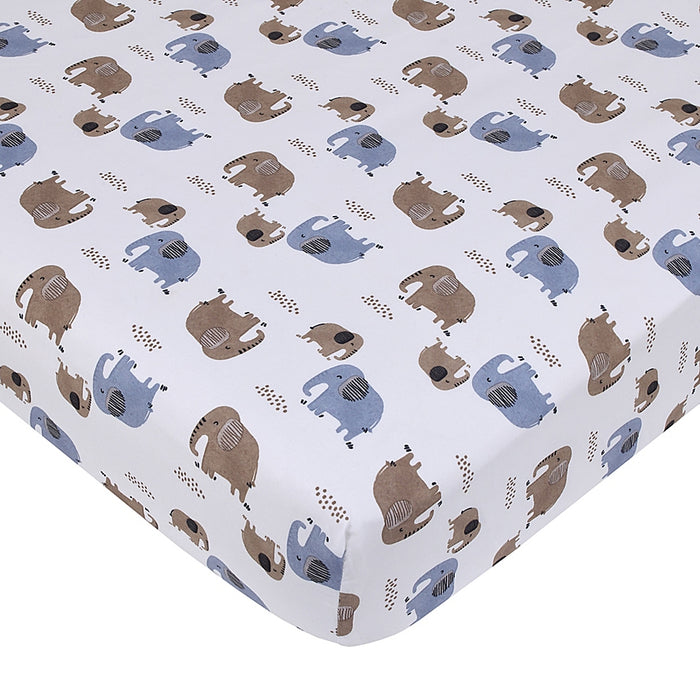 Carter's Blue Elephant Fitted Crib Sheet