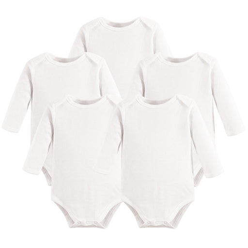 Touched by Nature Organic Cotton Long-Sleeve Bodysuits 5-pack, White