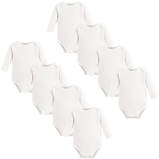 Touched by Nature Organic Cotton Long-Sleeve Bodysuits 8-pack, White