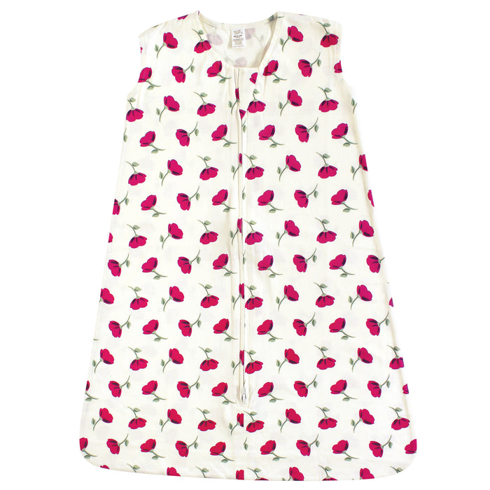 Touched by Nature Baby Girl Organic Cotton Sleeveless Wearable Blanket, Petals
