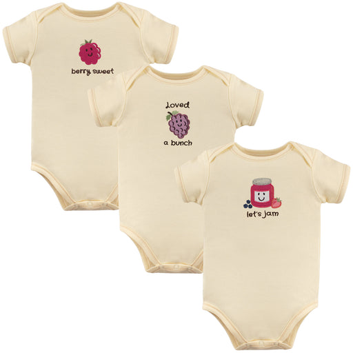Touched by Nature Organic Cotton Bodysuits 3-Pack, Jam