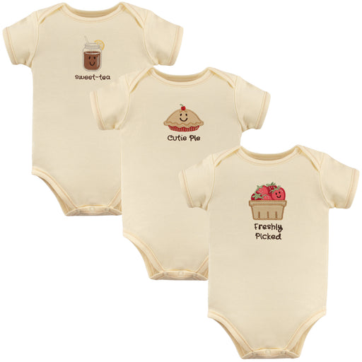 Touched by Nature Organic Cotton Bodysuits 3-Pack, Strawberries