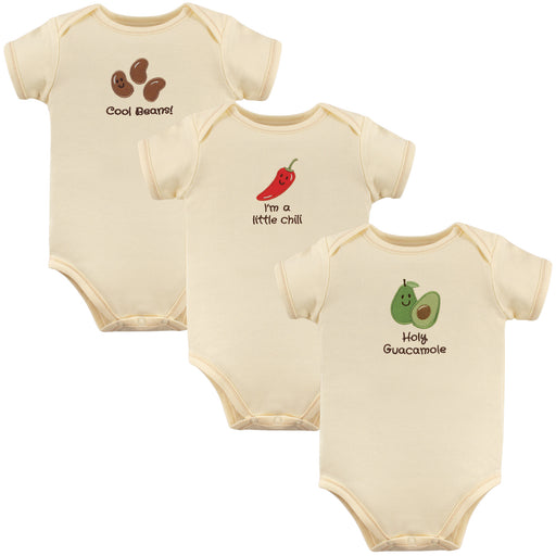 Touched by Nature Organic Cotton Bodysuits 3-Pack, Guacamole
