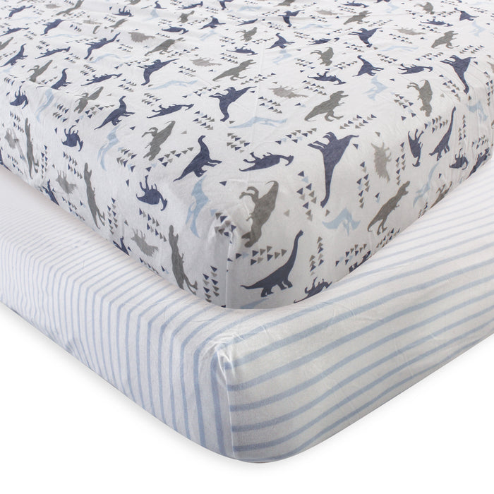 Touched by Nature Baby Boy Organic Cotton Crib Sheet, Dino, One Size