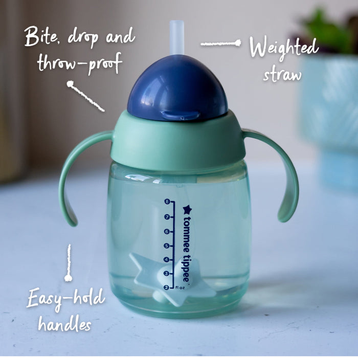 Tommee Tippee 1X Trnr Weighted Straw 10Oz Blue