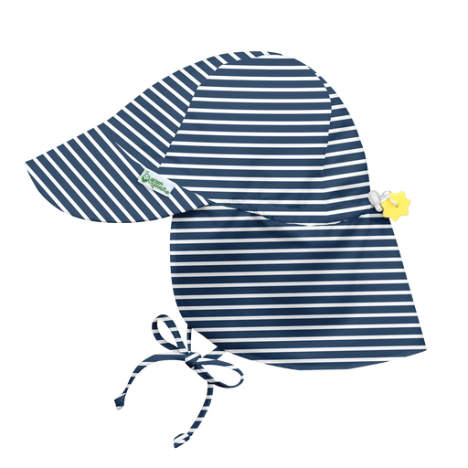 Green Sprouts UPF50+ Flap Hat Navy Stripe