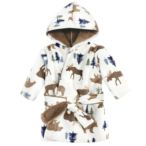 Hudson Baby Mink with Faux Fur Lining Pool and Beach Robe Cover-ups, Moose Bear