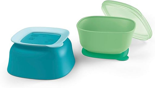 NUK for Nature™ Suction Bowl and Lid, Stormy Blue and Misty Meadow
