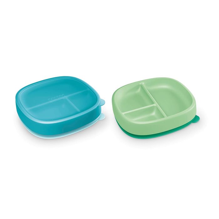 NUK Suction Plates and Lid 2 Pack Blue & Green