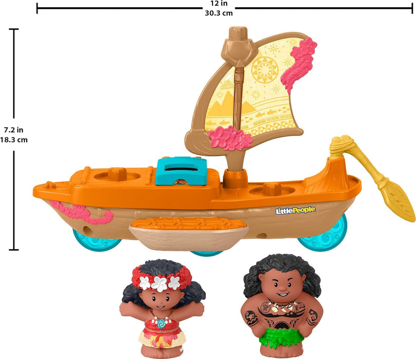 Fisher-Price Little People Toddler Toys Disney Princess Moana & Maui’s Canoe Sail Boat
