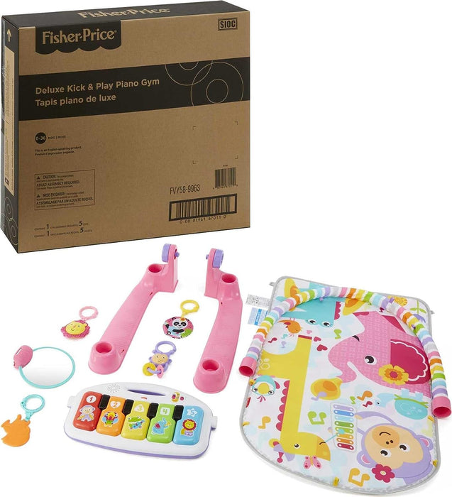 Fisher-Price Baby Playmat Deluxe Kick & Play Piano Gym With Musical -Toy