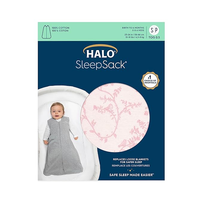Halo SleepSack Wearable Blanket Cotton Toile pink