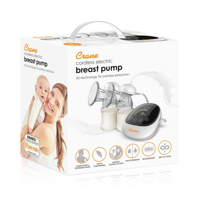 Crane Baby Double Electric Cordless Portable Breast Pump