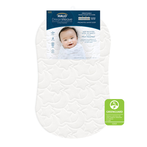 Halo DreamWeave Breathable Bassinest Pad white